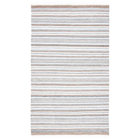 Safavieh 8 x 10 ft. Striped Kilim Global Rectangle Flat Weave Rug Grey & Ivory STK106F-8
